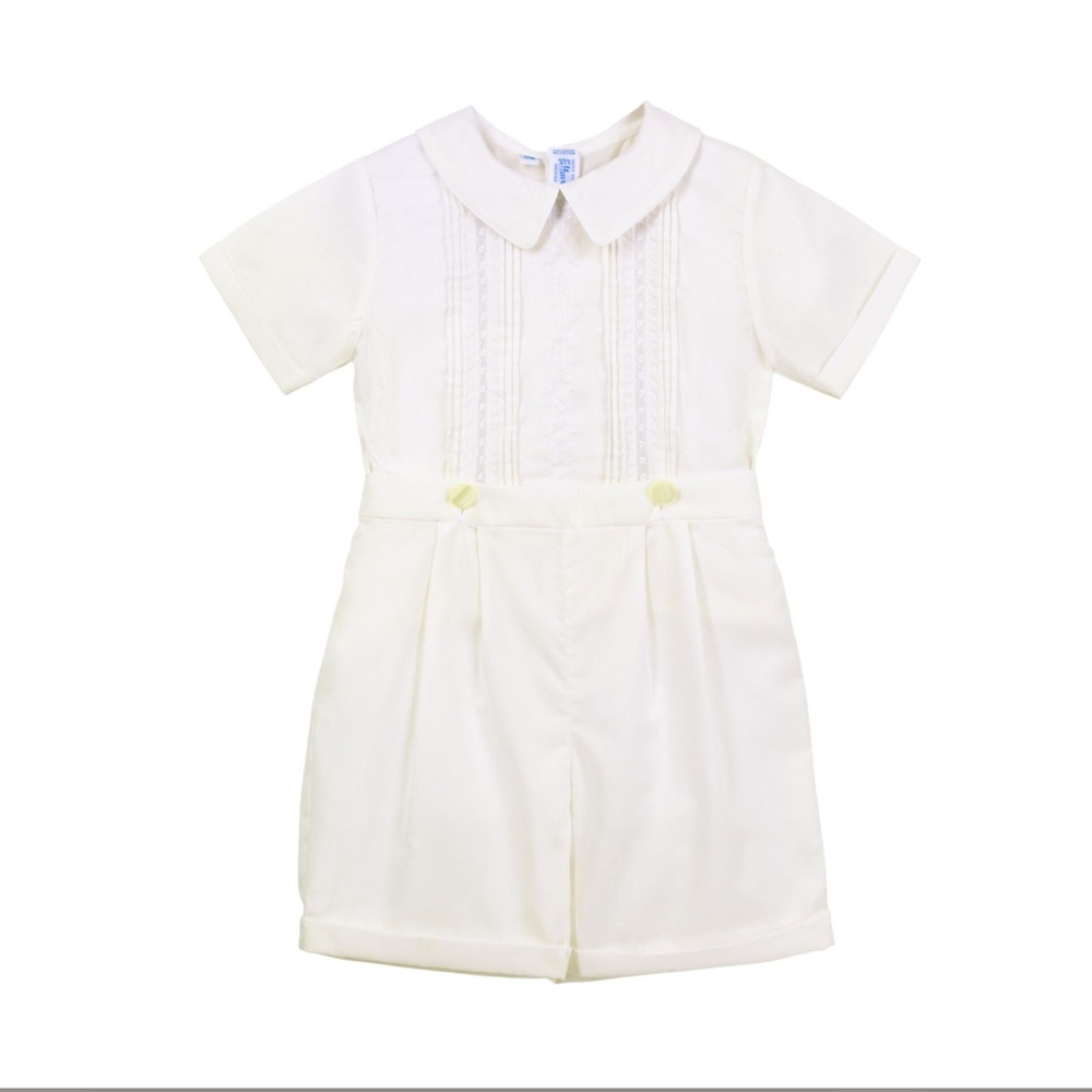 NWT Feltman Bros 4T Boy ivory wedding Bobby Suit Hand Embroidered Vtg sz 4